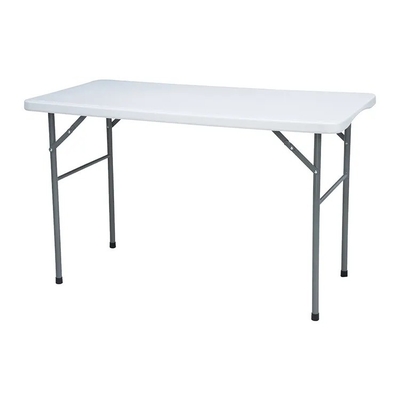 122*61*74cm witte plastic opvouwbare tafel met verstelbare hoogte voor een picknick in de buitenlucht 4ft