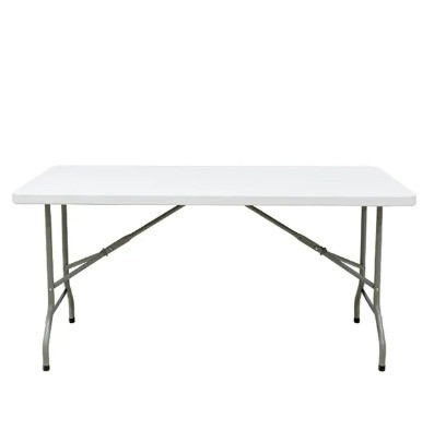 Opvouwbare witte picknicktafel ideaal voor buiten kamperen wandelen en reizen 152*76*74cm