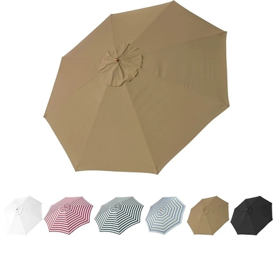 180 g polyester waterdicht en UV-bestendige gestreepte ronde paraplu voor alle seizoenen