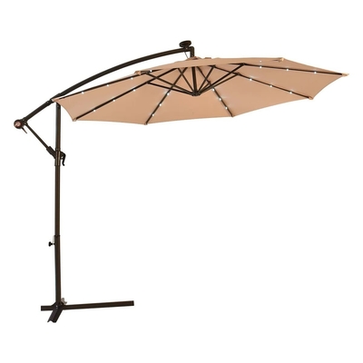 Outdoor Leisure IJzer staal tuin paraplu met handkraan en waterdicht deksel 2.7m Grootte