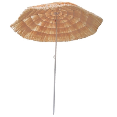 Handmatige besturing Zon Strand stro stro Scenic Patio Paraplu's Klappend Houten IJzer Paraplu