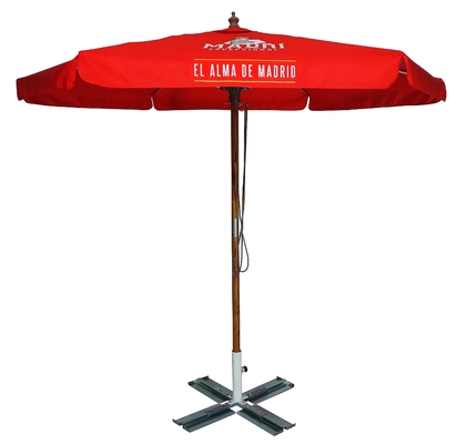 Sunshade Beach Picnic Rechte paraplu met openstaande lift en op maat gemaakt houten paraplu